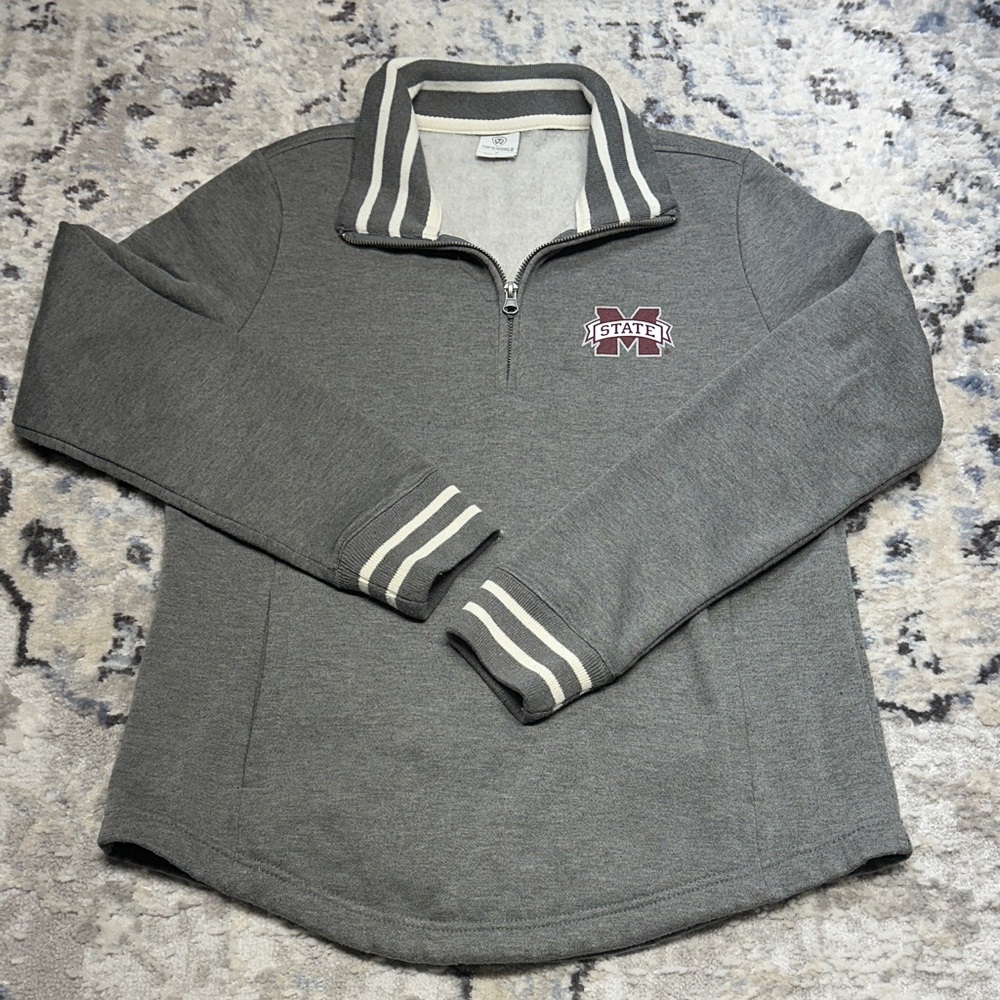 Mississippi State Bulldogs Gray ¼ Zip Pullover Top of the World M